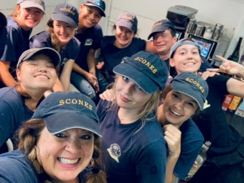 The French Meadow team in their Scones caps at the Minnesota State Fair